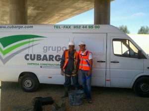 Autovia SE-40 - Sevilla, encachado de piedra en puentes